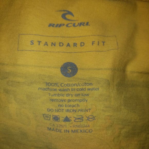 RIP CURL The Aloha Experience Yellow T Shirt Size Small - Picture 4 of 6